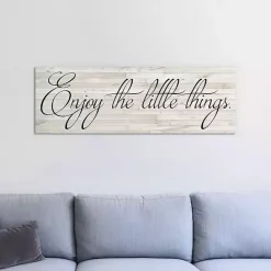Online Kirklands Home Enjoy the Little Things Canvas Art Print, 36x12 White