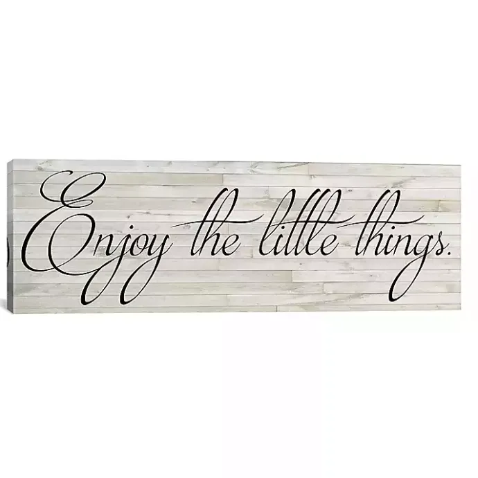 Online Kirklands Home Enjoy the Little Things Canvas Art Print, 36x12 White
