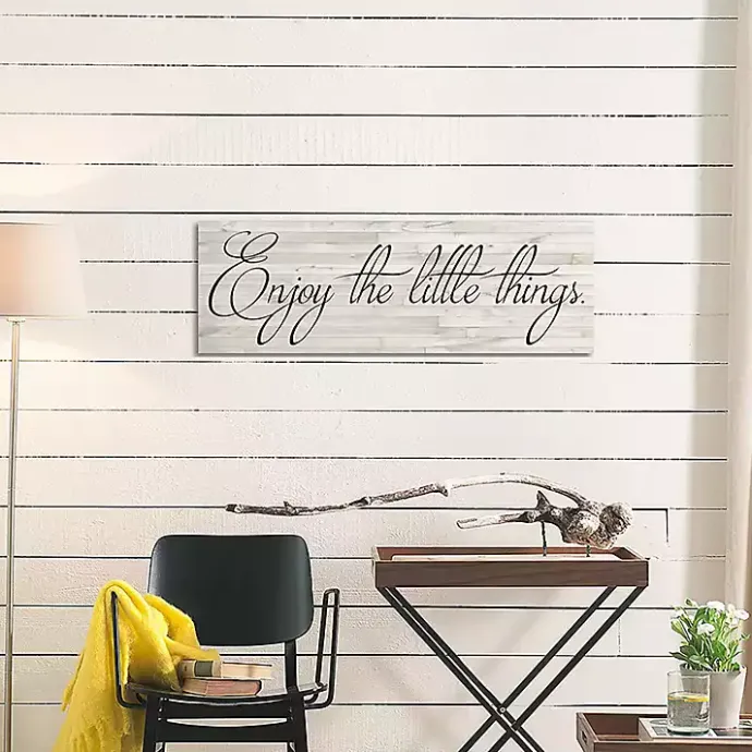 Outlet Kirklands Home Enjoy the Little Things Canvas Art Print, 48x16