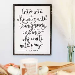 Kirklands Home Enter His Gates Framed Wall Plaque