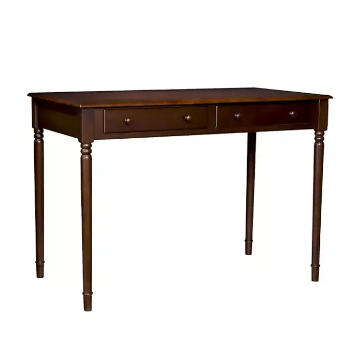 Clearance Kirklands Home Espresso Classic 2-Drawer Wood Desk Brown