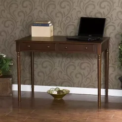 Clearance Kirklands Home Espresso Classic 2-Drawer Wood Desk Brown