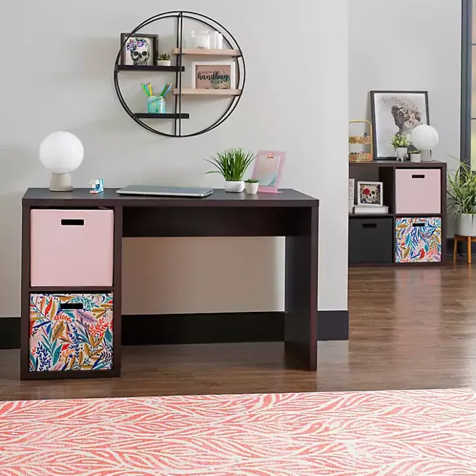 Best Kirklands Home Espresso Cube Storage Wood Desk