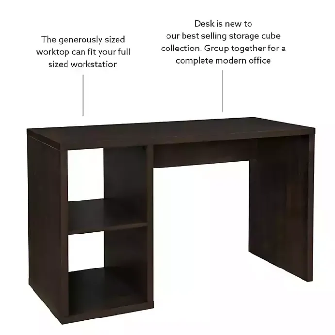 Best Kirklands Home Espresso Cube Storage Wood Desk