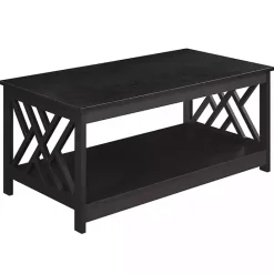 Kirklands Home Espresso Cut-Out Sides Coffee Table Brown