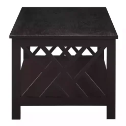 Kirklands Home Espresso Cut-Out Sides Coffee Table Brown