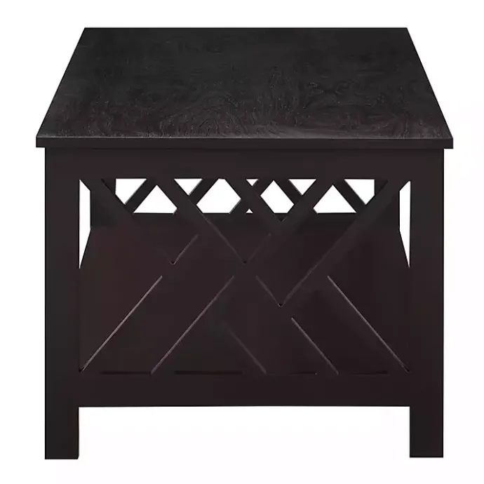 Kirklands Home Espresso Cut-Out Sides Coffee Table Brown