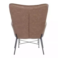 Best Kirklands Home Espresso Faux Leather 2-pc. Chair and Ottoman Set Brown