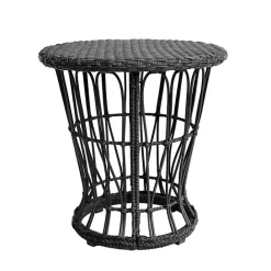 Clearance Kirklands Home Espresso Resin Wicker Accent Table Black