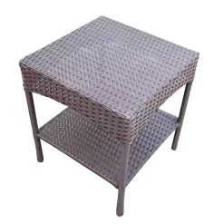 Online Kirklands Home Espresso Resin Wicker Side Table Brown