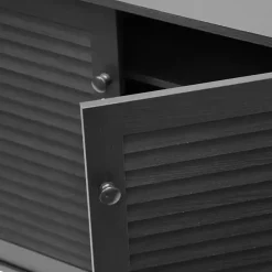 New Kirklands Home Espresso Shutter Door Wooden Cabinet