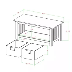 Clearance Kirklands Home Espresso Traditional Wooden Basket Coffee Table Brown