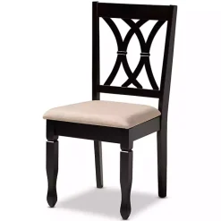 Outlet Kirklands Home Espresso Upholstered Reneau 4-pc. Dining Chair Set Tan