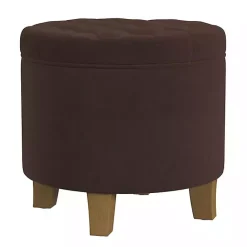 Discount Kirklands Home Espresso Velvet Tufted Storage Ottoman Brown
