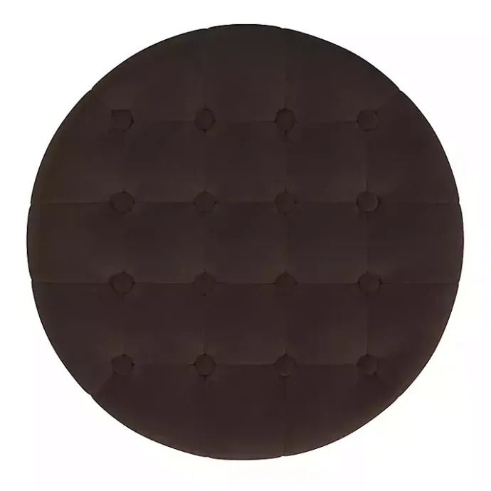 Discount Kirklands Home Espresso Velvet Tufted Storage Ottoman Brown