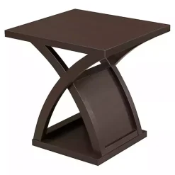 Sale Kirklands Home Espresso Wood X-Base Side Table Brown