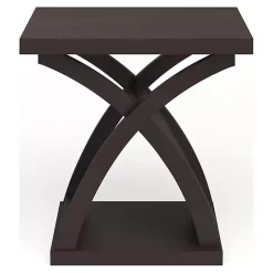 Sale Kirklands Home Espresso Wood X-Base Side Table Brown