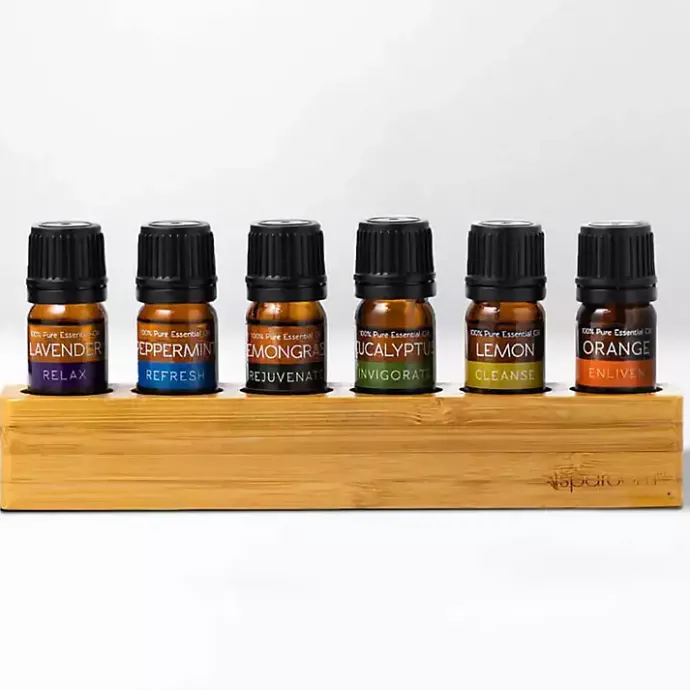 Best Kirklands Home Essential Oil Variety Pack with Bamboo Holder