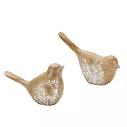 New Kirklands Home Etched Floral Bird Figurines, Set of 4