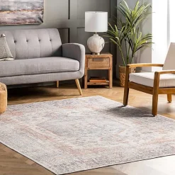 Sale Kirklands Home Etta Distressed Vintage Washable Area Rug, 5x8
