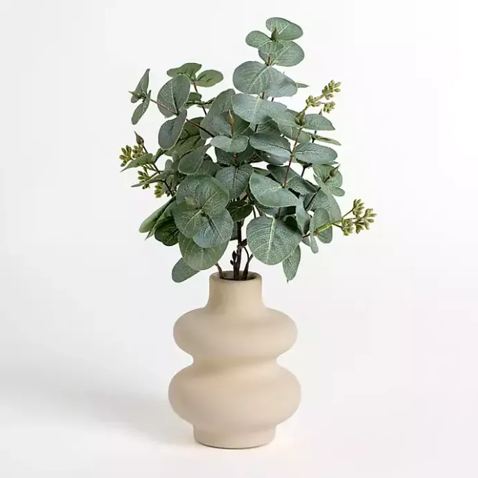 Clearance Kirklands Home Eucalyptus Arrangement in Bubble Vase Green
