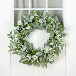 Clearance Kirklands Home Eucalyptus with Lambs Ear and White Berry Wreath