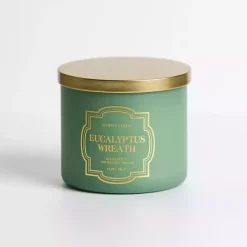 Hot Kirklands Home Eucalyptus Wreath Triple Wick Jar Candle Green