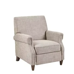 New Kirklands Home Evanston Push-Back Sand Recliner Gray