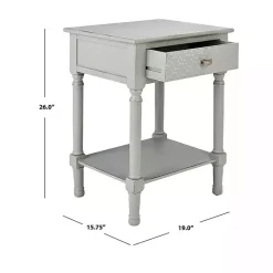 New Kirklands Home Evelina Textured Single Drawer Accent Table Gray
