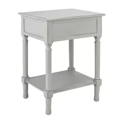 New Kirklands Home Evelina Textured Single Drawer Accent Table Gray