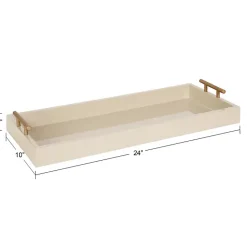 Outlet Kirklands Home Evelyn Cream Narrow Decorative Tray Ivory