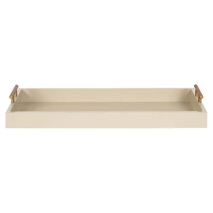 Outlet Kirklands Home Evelyn Cream Narrow Decorative Tray Ivory
