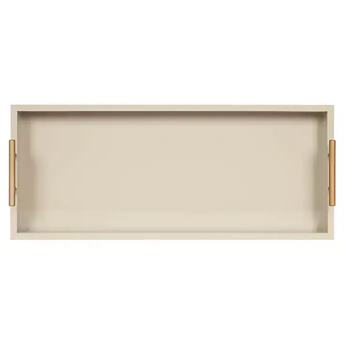 Outlet Kirklands Home Evelyn Cream Narrow Decorative Tray Ivory