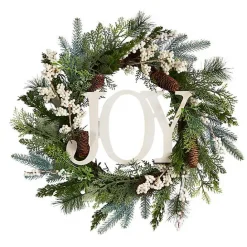 Discount Kirklands Home Evergreen Pineberry Joy Wreath