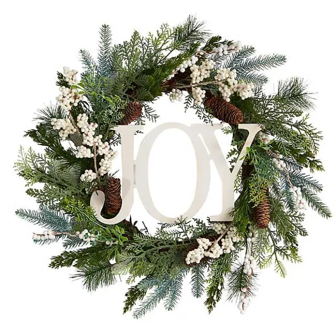 Discount Kirklands Home Evergreen Pineberry Joy Wreath