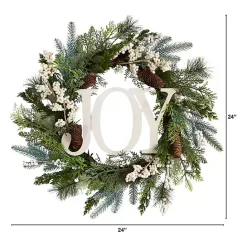Discount Kirklands Home Evergreen Pineberry Joy Wreath