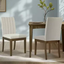 Best Kirklands Home Everly Taupe Upholstered Dining Chairs, Set of 2 Tan