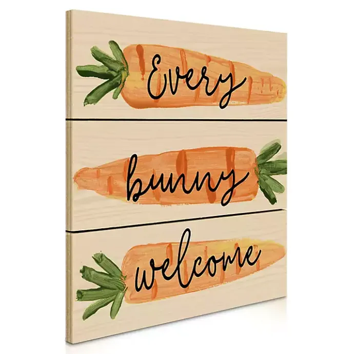 Clearance Kirklands Home Every Bunny Welcome Carrot Wood Wall Plaque Orange