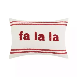 Discount Kirklands Home Fa La La Double Stripe Christmas Lumbar Pillow