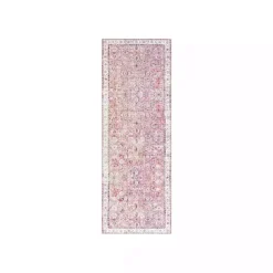 Discount Kirklands Home Faded Rouge Bordered Flatweave Runner, 2x7 Pink