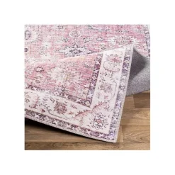 Discount Kirklands Home Faded Rouge Bordered Flatweave Runner, 2x7 Pink