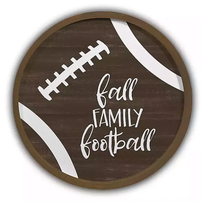 Outlet Kirklands Home Fall Family Football Framed Wall Plaque Brown