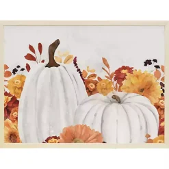 Best Kirklands Home Fall Pumpkins and Flowers Framed Wall Plaque