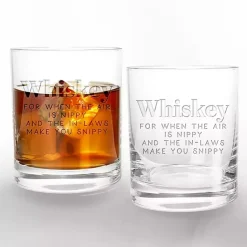 Clearance Kirklands Home Fall Sentiment Whiskey Glasses, Set of 2 Clear
