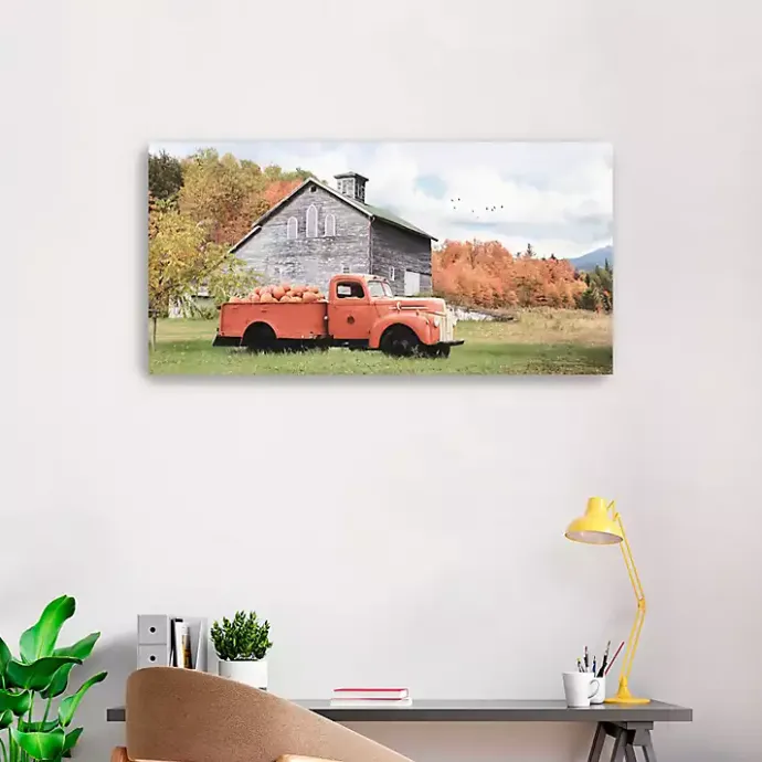 Clearance Kirklands Home Fall Truck and Barn Canvas Art Print