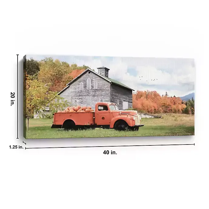 Clearance Kirklands Home Fall Truck and Barn Canvas Art Print