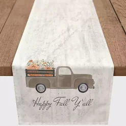 Outlet Kirklands Home Fall Ya'll Pumpkin Truck Harvest Table Runner