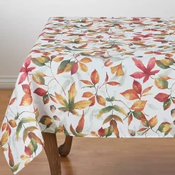 Outlet Kirklands Home Falling Leaves Acorn Harvest Square Table Cloth