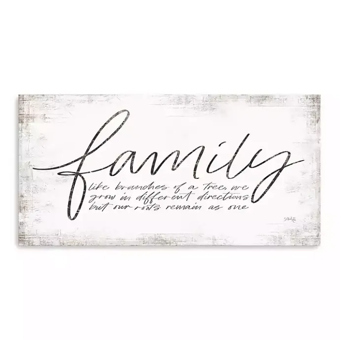 New Kirklands Home Family Branches Canvas Art Print, 60x30 in. White