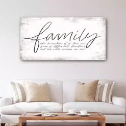 New Kirklands Home Family Branches Canvas Art Print, 60x30 in. White